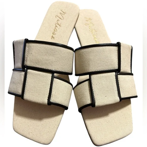 Matisse Biscayne Flat Sandals in Ivory / Natural Linen Sz. 10 NEW - Picture 9 of 15